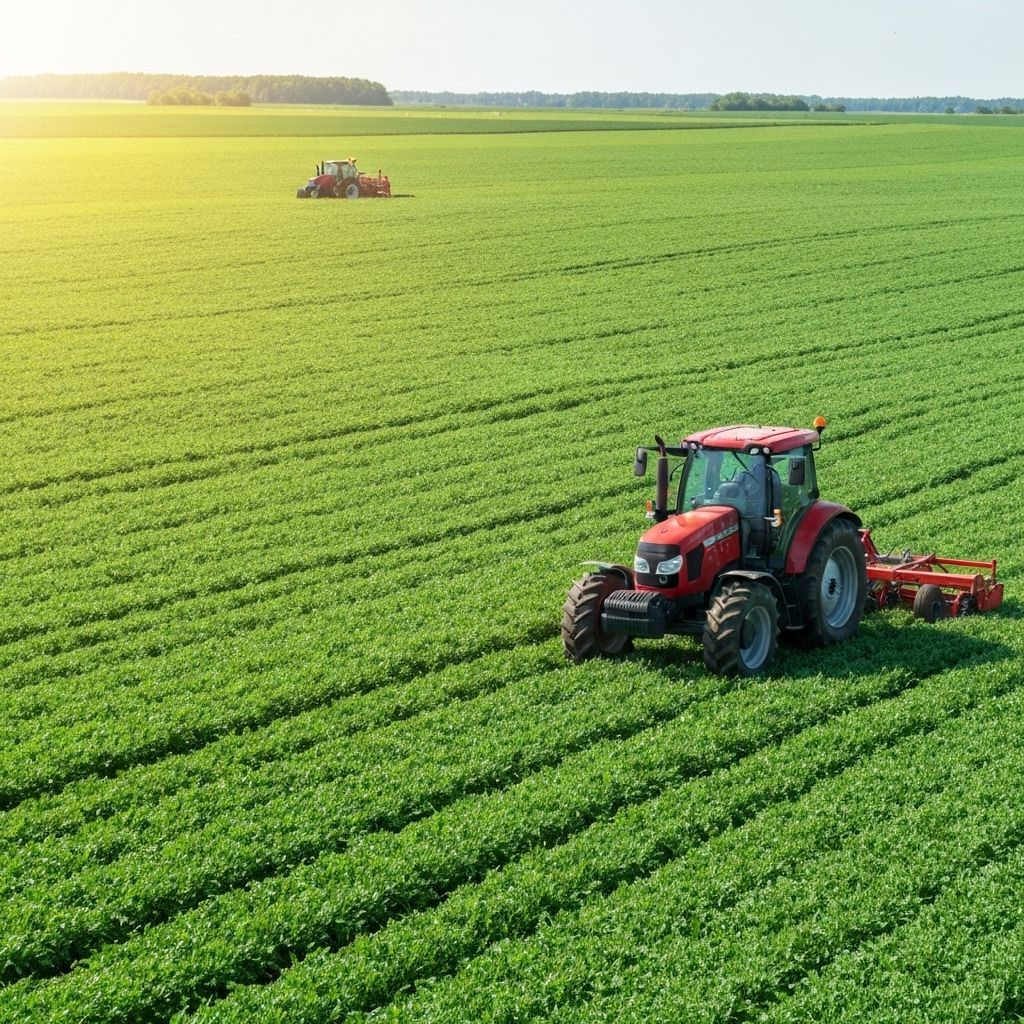 Tratores trabalhando no campo